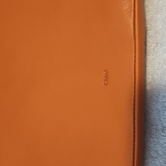 Chloe Orange Leather Pouch with Tassel - Picture 2 of 10